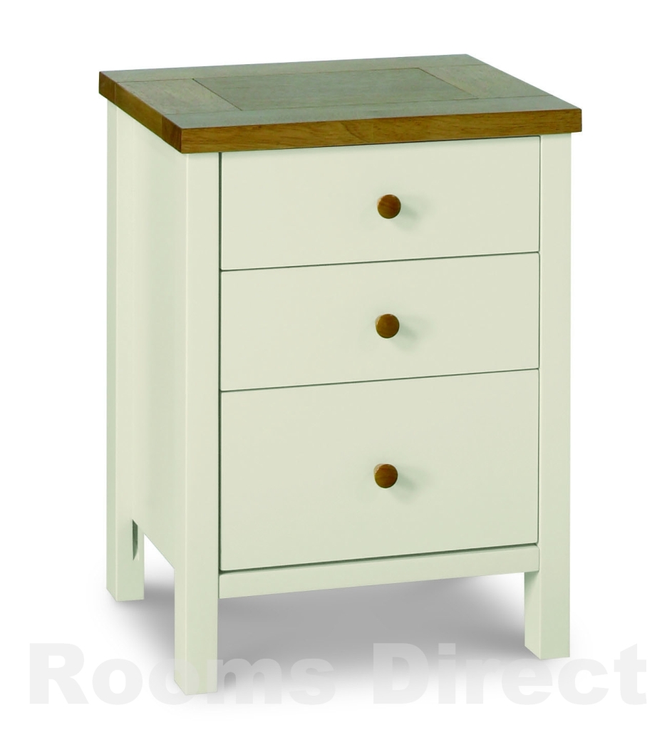 Atlantis Painted Two Tone 3 Drawer Nightstand - Click Image to Close